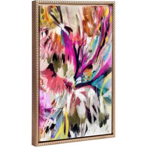 image:imageKate and Laurel Sylvie Beaded Amaze Vintage Framed Canvas Wall Art by Inkheart Designs 18x24 Gold Abstract Colorful Wall Art DecorBeaded Gold