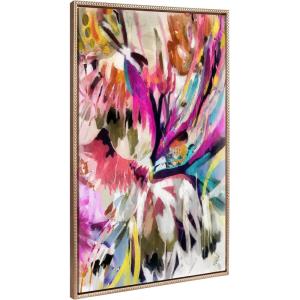 image:imageKate and Laurel Sylvie Beaded Amaze Vintage Framed Canvas Wall Art by Inkheart Designs 18x24 Gold Abstract Colorful Wall Art DecorGold