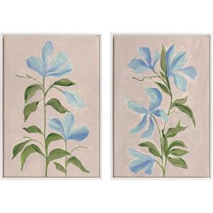 image:imageKate and Laurel Sylvie Beaded Elegant Spring II and Elegant Spring III Vintage Framed Canvas Wall Art Set by Nikita Jariwala 2 Piece Set 23x33 White Soft Floral Art Set for Wall