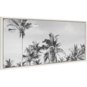 image:imageKate and Laurel Sylvie Coastal Coconut Palm Tree Beach BW Framed Canvas Wall Art by The Creative Bunch Studio 18 x 40 Natural Coastal BeachInspired Home DcorWhite