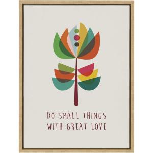 image:imageKate and Laurel Sylvie Great Love Framed Canvas Wall Art by Rachel Lee of My Dream Wall 18x24 Natural Motivational Quote for Wall