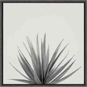 image:imageKate and Laurel Sylvie Haze Agave Succulent Framed Canvas Wall Art by The Creative Bunch Studio 22x22 Gray Decorative Succulent Art for WallGray