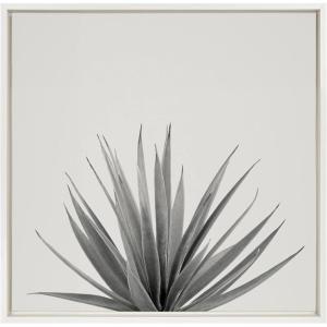 image:imageKate and Laurel Sylvie Haze Agave Succulent Framed Canvas Wall Art by The Creative Bunch Studio 22x22 Gray Decorative Succulent Art for WallWhite