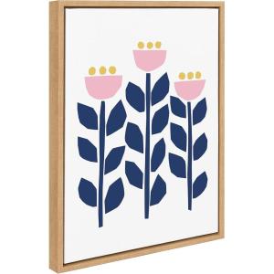 image:imageKate and Laurel Sylvie Nordic Flowers Framed Canvas by Myriam Van Neste 18x24 Gold Whimsical Abstract Wall DecorNatural
