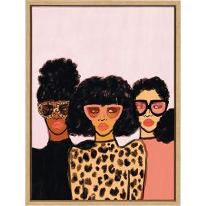 image:imageKate and Laurel Sylvie Shade Squad Framed Canvas Wall Art by Kendra Dandy 18x24 Natural Chic Modern Art Decor