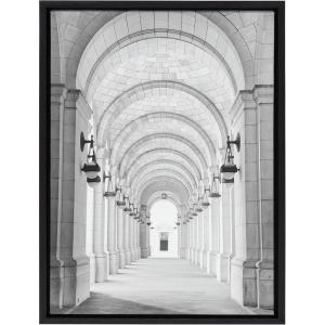 image:imageKate and Laurel Sylvie Union Station Framed Canvas Wall Art by Golie 18x24 Gold Travel Photography Art for WallBlack