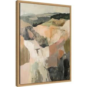image:imageKate and Laurel Tonal Mountains I Framed Canvas Wall Art by Amy Lighthall 18 x 24 Sylvie Natural Modern Abstract Landscapes Nature Art for Wall Decor Living Room Bedroom