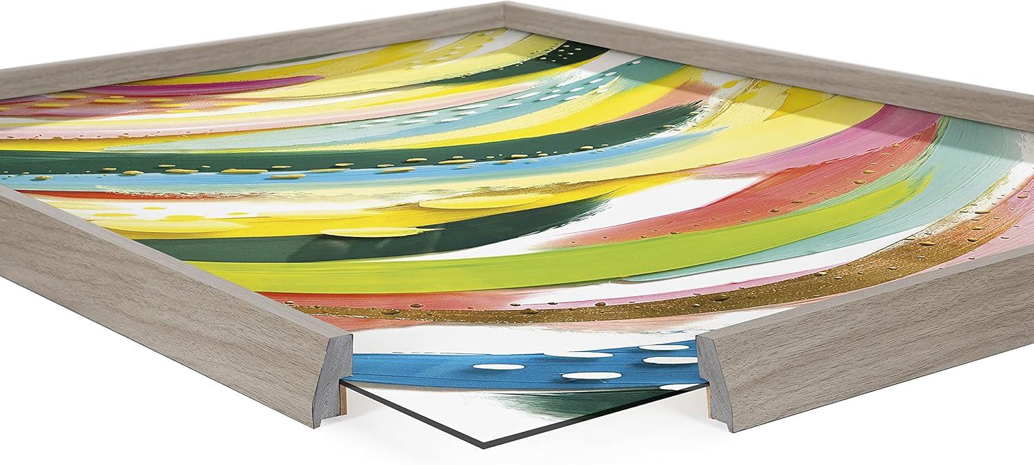 image:imageKate and Laurel Blake Brushstroke 120 Framed Printed Glass Wall Art by Jessi Raulet of Ettavee 18x24 Gray Decorative Colorful Abstract Art Print for Wall
