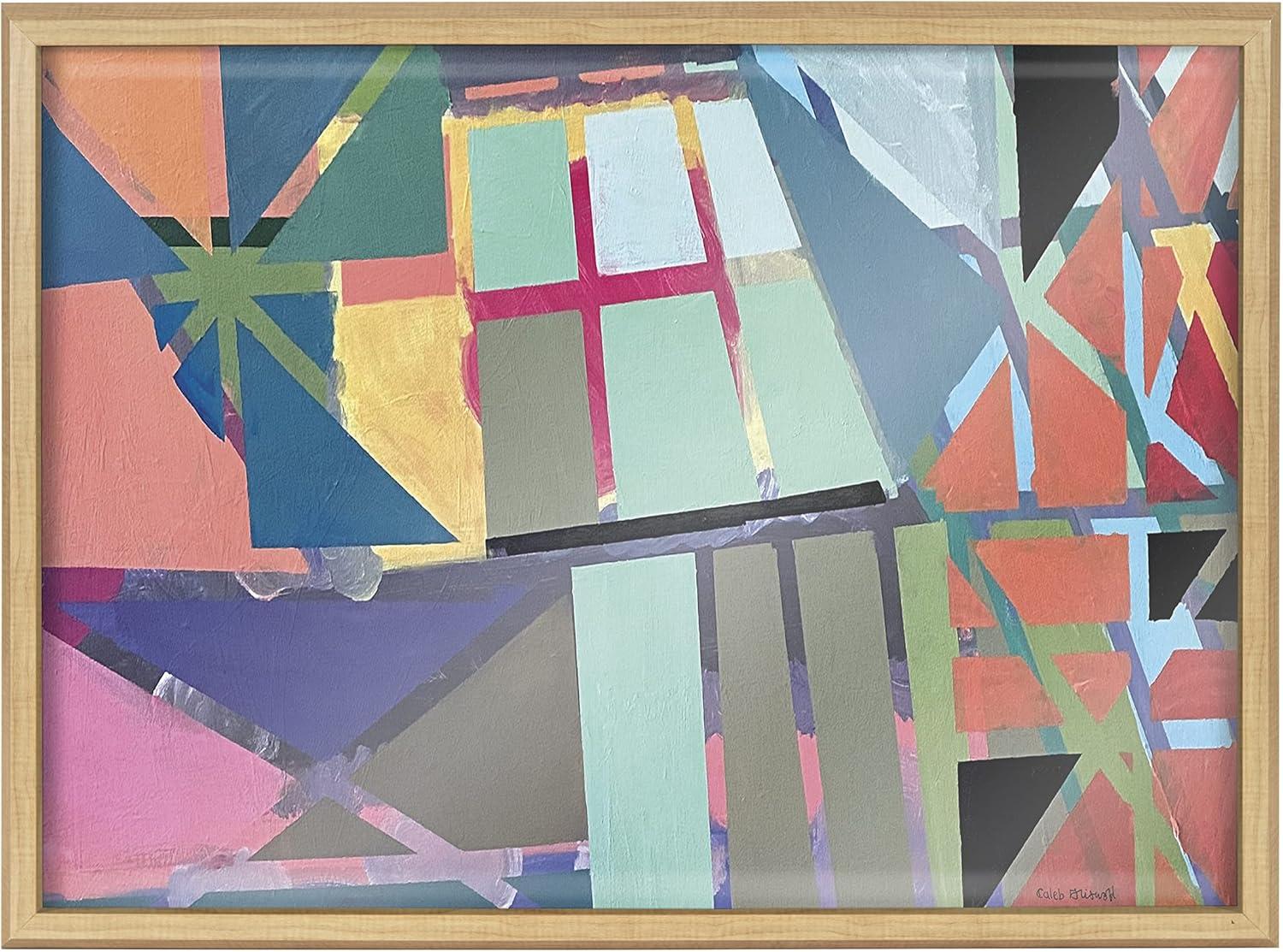 image:imageKate and Laurel Blake Scaffolding Framed Printed Glass Wall Art by Caleb Griswold 18x24 Natural Colorful Abstract Dcor for Wall