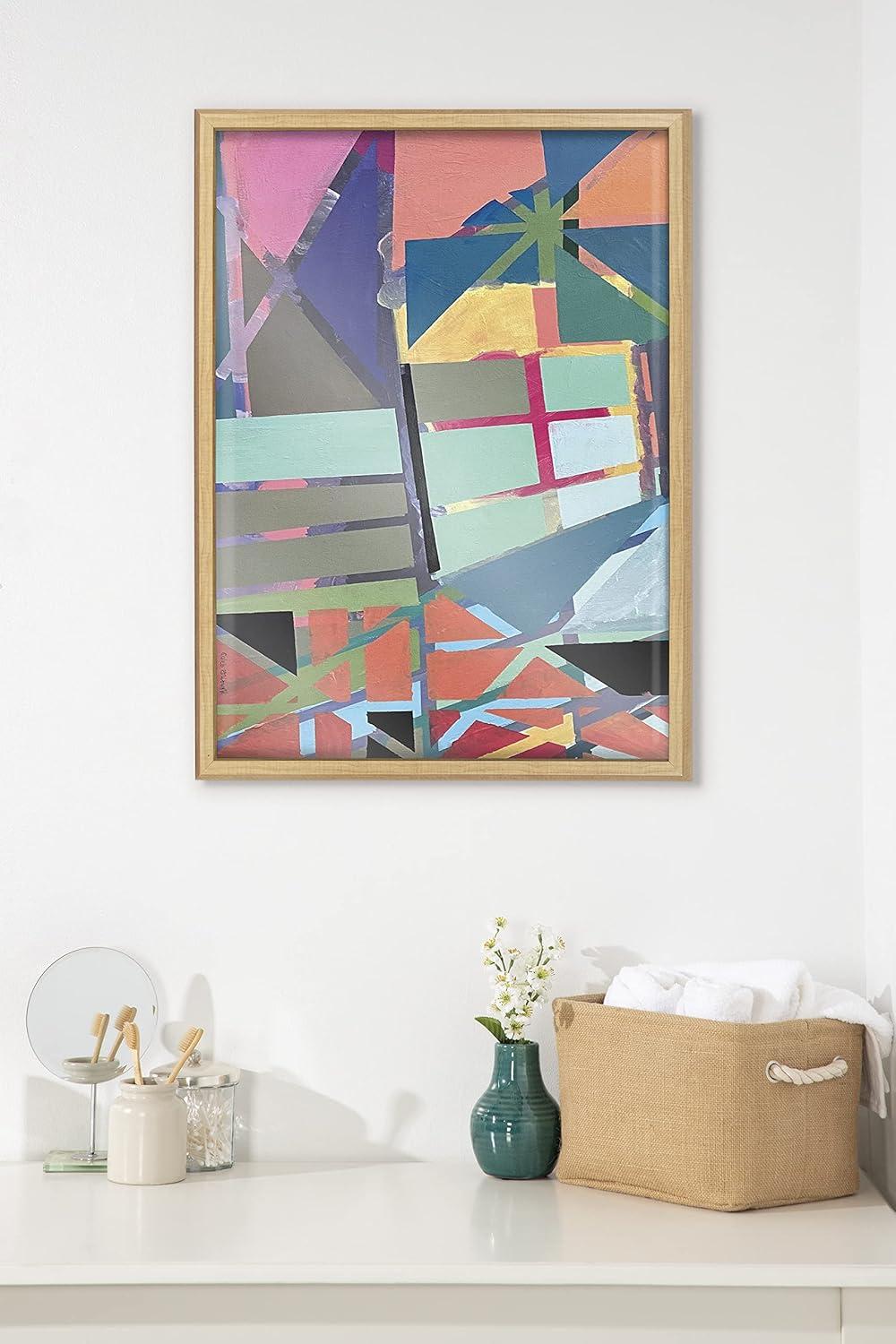 image:imageKate and Laurel Blake Scaffolding Framed Printed Glass Wall Art by Caleb Griswold 18x24 Natural Colorful Abstract Dcor for Wall