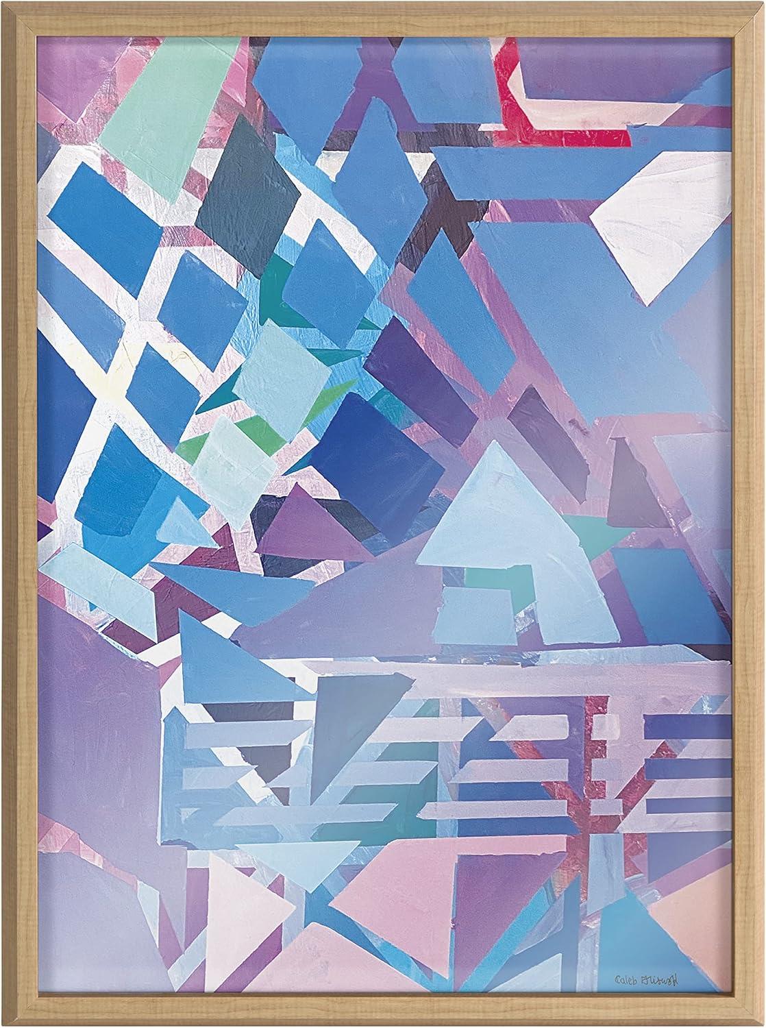 image:imageKate and Laurel Blake Singing the Blues Framed Printed Glass Wall Art by Caleb Griswold 18x24 Natural Colorful Abstract Dcor for Wall