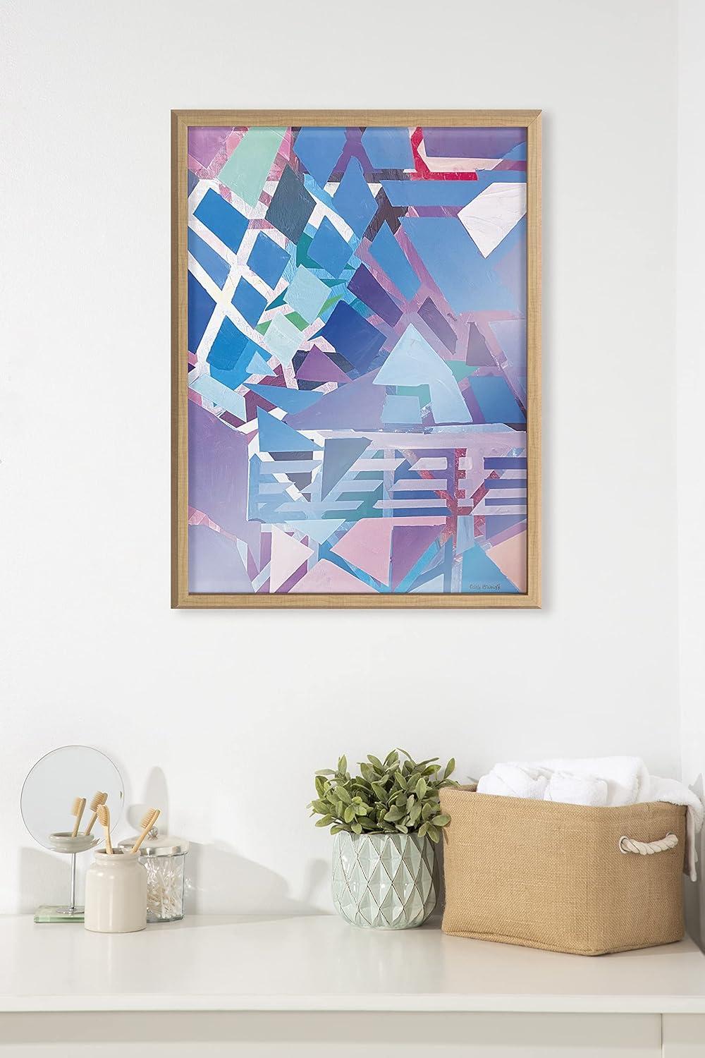 image:imageKate and Laurel Blake Singing the Blues Framed Printed Glass Wall Art by Caleb Griswold 18x24 Natural Colorful Abstract Dcor for Wall