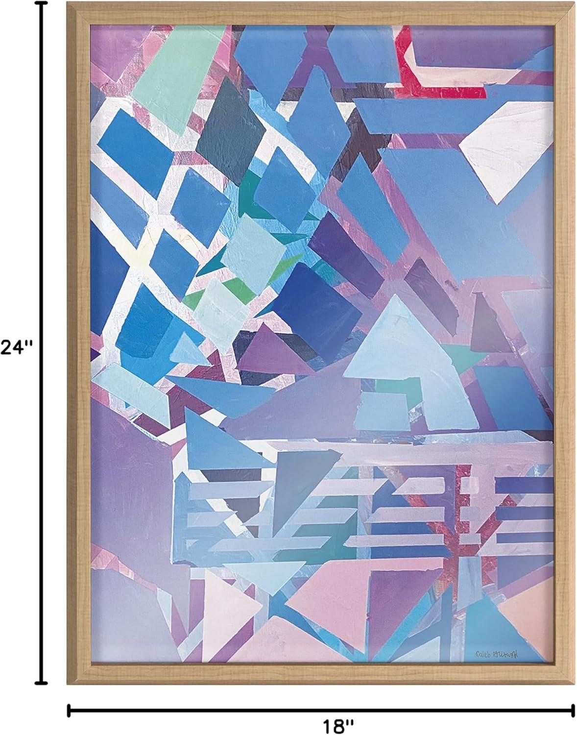 image:imageKate and Laurel Blake Singing the Blues Framed Printed Glass Wall Art by Caleb Griswold 18x24 Natural Colorful Abstract Dcor for Wall