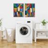 image:imageKate and Laurel Abstract Deep 2 Piece Framed Canvas Wall Art Set by Rachel Lee Sylvie Walnut Modern Contemporary Abstract Art for Wall Decor