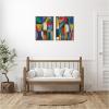 image:imageKate and Laurel Abstract Deep 2 Piece Framed Canvas Wall Art Set by Rachel Lee Sylvie Walnut Modern Contemporary Abstract Art for Wall Decor