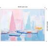 image:imageKate and Laurel Abstract Sailboat Harbor Landscape Pastel and Pops of Color Framed Canvas Wall Art by The Creative Bunch Studio 24 x 18 Sylvie White Coastal Abstract Beach Art for Wall DecorWhite