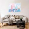 image:imageKate and Laurel Abstract Sailboat Harbor Landscape Pastel and Pops of Color Framed Canvas Wall Art by The Creative Bunch Studio 24 x 18 Sylvie White Coastal Abstract Beach Art for Wall DecorWhite