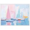 image:imageKate and Laurel Abstract Sailboat Harbor Landscape Pastel and Pops of Color Framed Canvas Wall Art by The Creative Bunch Studio 24 x 18 Sylvie White Coastal Abstract Beach Art for Wall DecorWhite