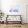 image:imageKate and Laurel Abstract Sailboat Harbor Landscape Pastel and Pops of Color Framed Canvas Wall Art by The Creative Bunch Studio 24 x 18 Sylvie White Coastal Abstract Beach Art for Wall DecorWhite