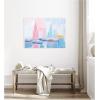 image:imageKate and Laurel Abstract Sailboat Harbor Landscape Pastel and Pops of Color Framed Canvas Wall Art by The Creative Bunch Studio 24 x 18 Sylvie White Coastal Abstract Beach Art for Wall DecorWhite