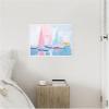image:imageKate and Laurel Abstract Sailboat Harbor Landscape Pastel and Pops of Color Framed Canvas Wall Art by The Creative Bunch Studio 24 x 18 Sylvie White Coastal Abstract Beach Art for Wall DecorWhite