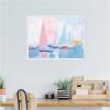 image:imageKate and Laurel Abstract Sailboat Harbor Landscape Pastel and Pops of Color Framed Canvas Wall Art by The Creative Bunch Studio 24 x 18 Sylvie White Coastal Abstract Beach Art for Wall DecorWhite