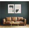 image:imageKate and Laurel Abstract Shapes 01 amp 02 2 Piece Framed Canvas Wall Art Set by Gabrielly Guedes Sylvie White Modern Contemporary Abstract Art for Wall Decor