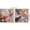 image:imageKate and Laurel Azure Leaves and Stems Set of 2 22x22 Framed Canvas Wall Art Set by Inkheart Designs Sylvie Dark Gold Modern Flowers Abstract Art for Wall Decor Living Room Bedroom