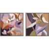 image:imageKate and Laurel Azure Leaves and Stems Set of 2 22x22 Framed Canvas Wall Art Set by Inkheart Designs Sylvie Dark Gold Modern Flowers Abstract Art for Wall Decor Living Room Bedroom