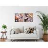 image:imageKate and Laurel Azure Leaves and Stems Set of 2 22x22 Framed Canvas Wall Art Set by Inkheart Designs Sylvie Dark Gold Modern Flowers Abstract Art for Wall Decor Living Room Bedroom