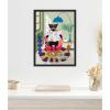 image:imageKate and Laurel Black Cat Reading Newspaper Framed Canvas Wall Art by Rachel Lee 18 x 24 Sylvie Black MidCentury Abstract Animals Art for Wall Decor Living Room Bedroom