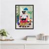 image:imageKate and Laurel Black Cat Reading Newspaper Framed Canvas Wall Art by Rachel Lee 18 x 24 Sylvie Black MidCentury Abstract Animals Art for Wall Decor Living Room Bedroom