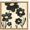 image:imageKate and Laurel Black Flowers Framed Canvas Wall Art by Carrie Cantwell 16 x 16 Sylvie Natural Modern Abstract Flowers Art for Wall Decor Living Room Bedroom