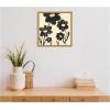 image:imageKate and Laurel Black Flowers Framed Canvas Wall Art by Carrie Cantwell 16 x 16 Sylvie Natural Modern Abstract Flowers Art for Wall Decor Living Room Bedroom