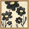 image:imageKate and Laurel Black Flowers Framed Canvas Wall Art by Carrie Cantwell 16 x 16 Sylvie Natural Modern Abstract Flowers Art for Wall Decor Living Room Bedroom