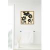 image:imageKate and Laurel Black Flowers Framed Canvas Wall Art by Carrie Cantwell 16 x 16 Sylvie Natural Modern Abstract Flowers Art for Wall Decor Living Room Bedroom