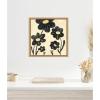 image:imageKate and Laurel Black Flowers Framed Canvas Wall Art by Carrie Cantwell 16 x 16 Sylvie Natural Modern Abstract Flowers Art for Wall Decor Living Room Bedroom