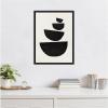 image:imageKate and Laurel Black Geometric Abstract 1 Framed Canvas Wall Art by July Art Prints 18 x 24 Sylvie Natural Black amp White Abstract Art for Wall Decor Living Room BedroomBlack