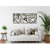 image:imageKate and Laurel Black Twist 13 and 4 Set of 3 18x24 Framed Canvas Wall Art Set by Alicia Bock Sylvie Black Modern Abstract Art for Wall Decor Living Room Bedroom