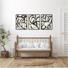 image:imageKate and Laurel Black Twist 13 and 4 Set of 3 18x24 Framed Canvas Wall Art Set by Alicia Bock Sylvie Black Modern Abstract Art for Wall Decor Living Room Bedroom