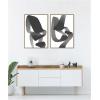 image:imageKate and Laurel Black and White Abstract 01 amp 02 2 Piece Framed Canvas Wall Art Set by Gabrielly Guedes Sylvie Dark Gold Modern Contemporary Abstract Art for Wall Decor