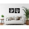 image:imageKate and Laurel Black and White Linocut Birds  set of 2 22x22 Framed Canvas Wall Art Set by Giuliana Lazzerini Sylvie Beaded White Black amp White Animals Abstract Animals Nature Art