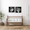 image:imageKate and Laurel Black and White Linocut Birds  set of 2 22x22 Framed Canvas Wall Art Set by Giuliana Lazzerini Sylvie Beaded White Black amp White Animals Abstract Animals Nature Art