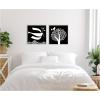 image:imageKate and Laurel Black and White Linocut Birds  set of 2 22x22 Framed Canvas Wall Art Set by Giuliana Lazzerini Sylvie Beaded White Black amp White Animals Abstract Animals Nature Art