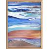 image:imageKate and Laurel Blake Coastal Currents Framed Printed Glass Wall Art by Xizhou Xie 18x24 Natural Modern Abstract Bright Landscape Art for Wall