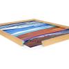 image:imageKate and Laurel Blake Coastal Currents Framed Printed Glass Wall Art by Xizhou Xie 18x24 Natural Modern Abstract Bright Landscape Art for Wall