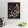 image:imageKate and Laurel Blake Dark Flora Framed Printed Glass Wall Art by Hannah Beisang 18x24 Natural Decorative Floral Art Print for Wall