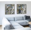 image:imageKate and Laurel Blake Deco Nadeau 1 Framed Printed Acrylic Wall Art by Leah Nadeau 24x24 Gray Decorative Abstract Art Print for Wall