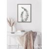 image:imageKate and Laurel Blake Eucalyptus 2 Branches Framed Printed Glass Wall Art by Emily Marie Watercolors 18x24 Gray Decorative Succulent Art for WallGray