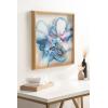 image:imageKate and Laurel Blake Indigo Blooms Framed Printed Acrylic Wall Art by Xizhou Xie 24x24 Natural Modern Abstract Bright Botanical Flower ArtNatural